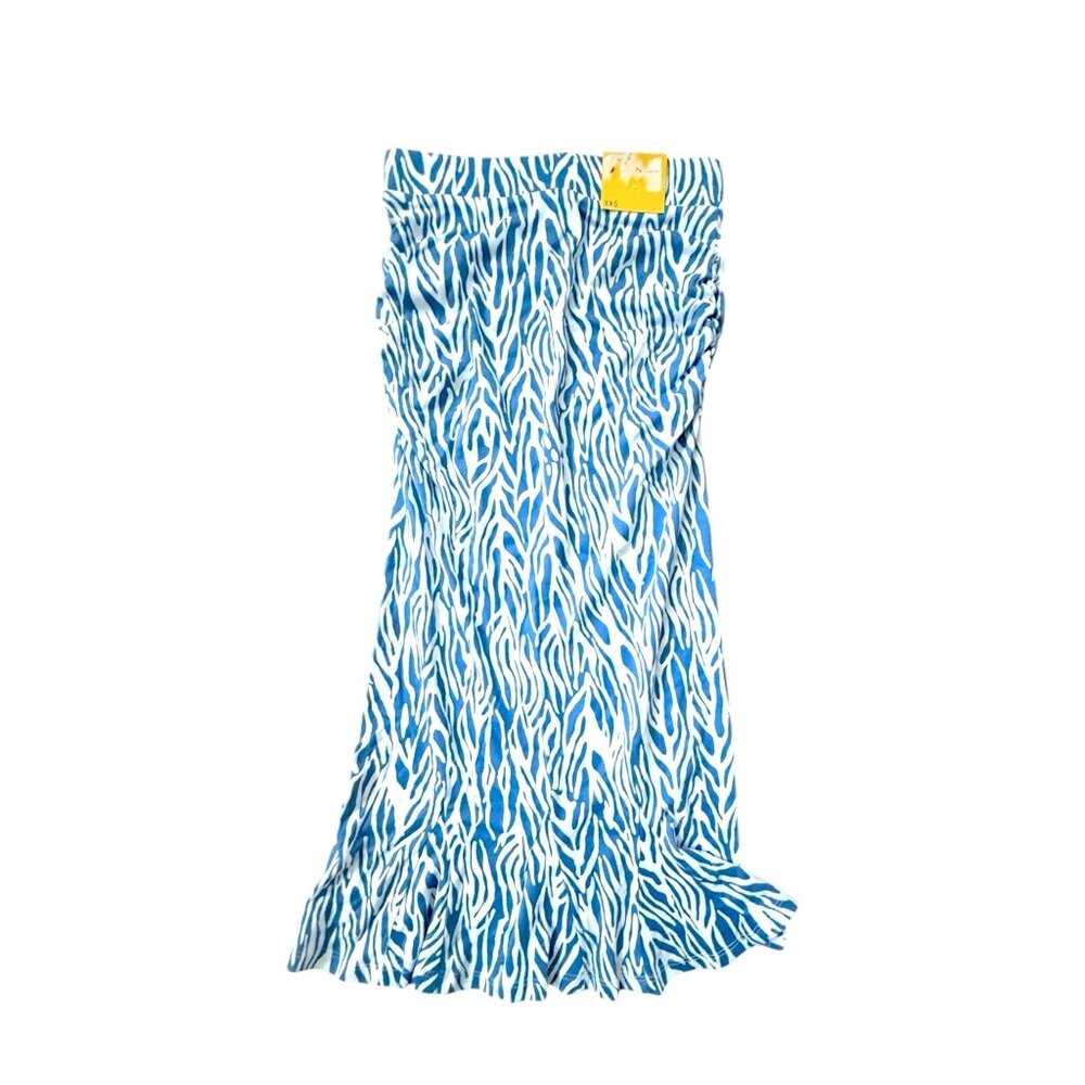 Diane Von Furstenberg x Target Women Zebra Print Blue & White Skirt XXS NWT